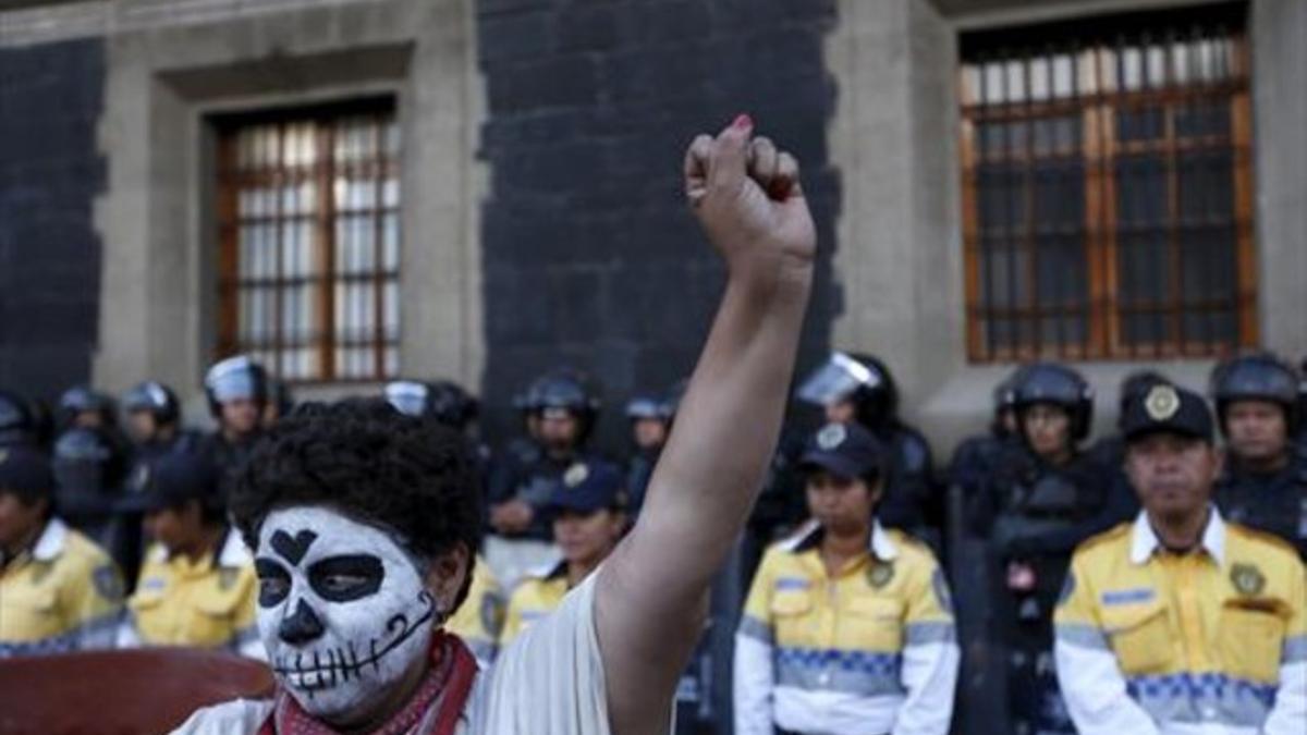 Protesta contra el presidente Peña Nieto esta semana en México D.F.