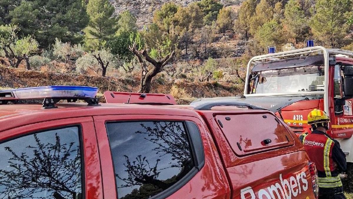 Varios vehículos de los bomberos en la zona del siniestro