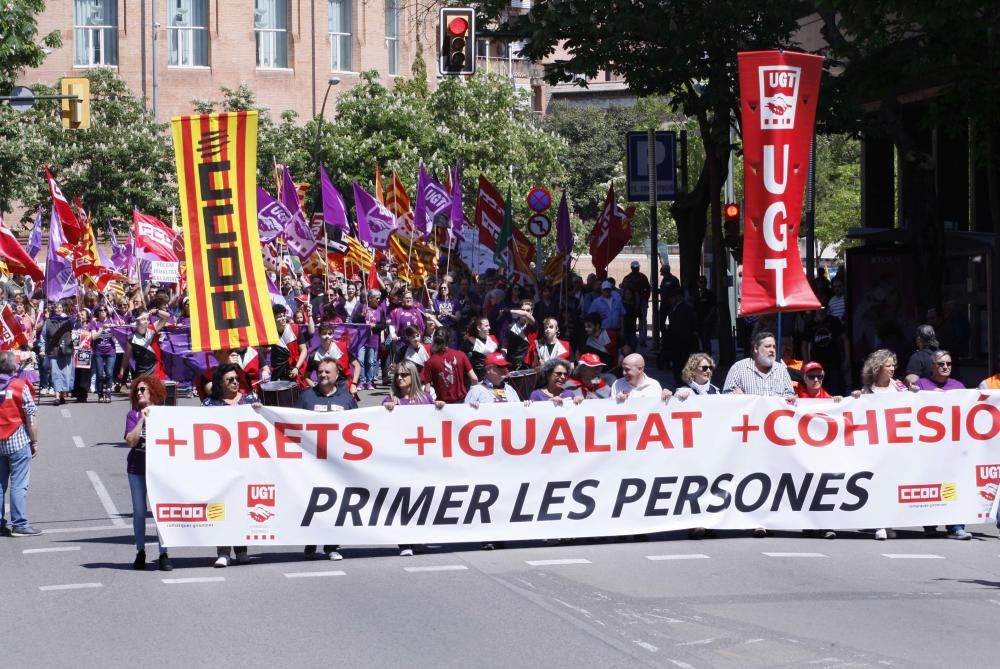 Manifestació del Primer de maig a Girona.