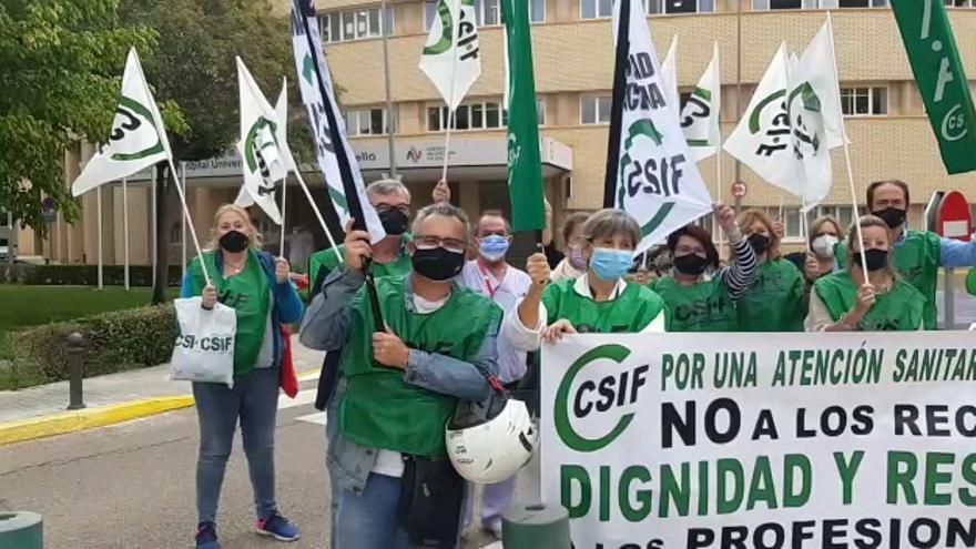 Protesta del sector sanitario en los hospitales de Castellón