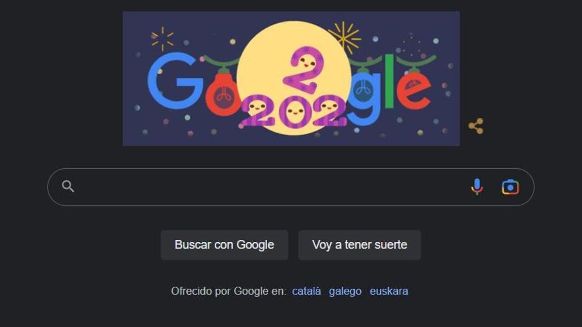 El doodle de Google se despide de 2022.