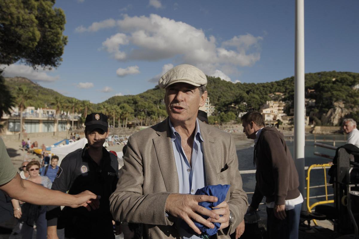 Pierce Brosnan cuando rodó en Mallorca en 2012