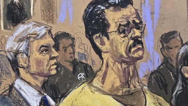 Dibuix que mostra Maduro a l’audiència d’ahir a Nova York.  | JANE ROSENBERG / EFE