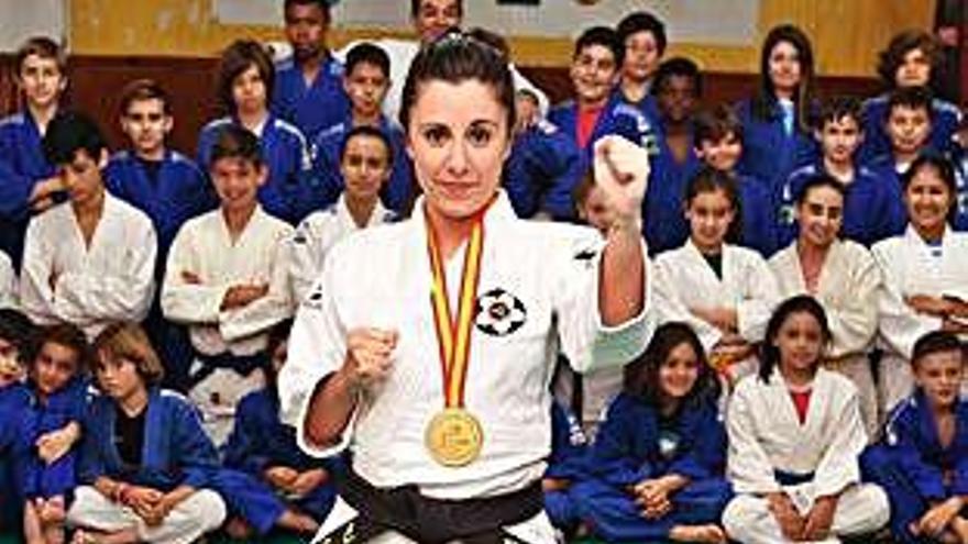 Rebeca Garrán, en el gimnasio del Judo Club Coruña.