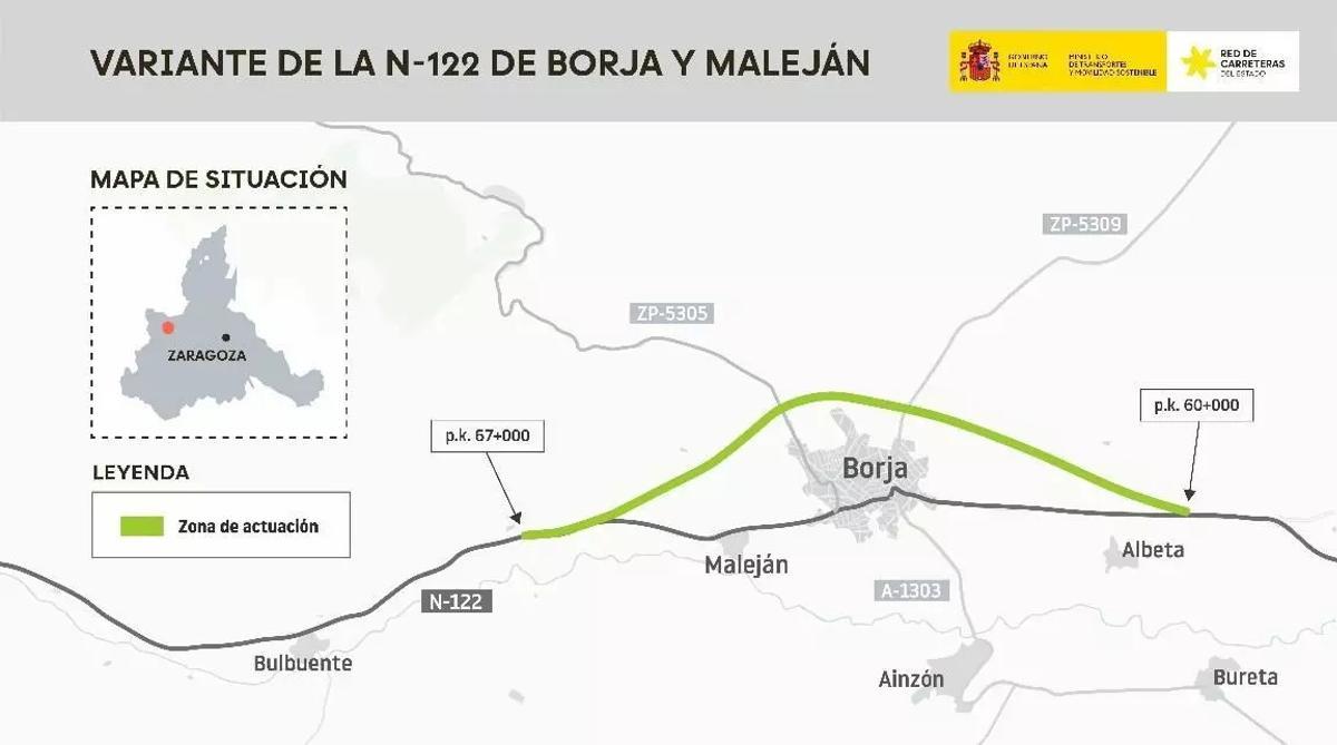 Así quedará la variante entre Borja y Maleján.