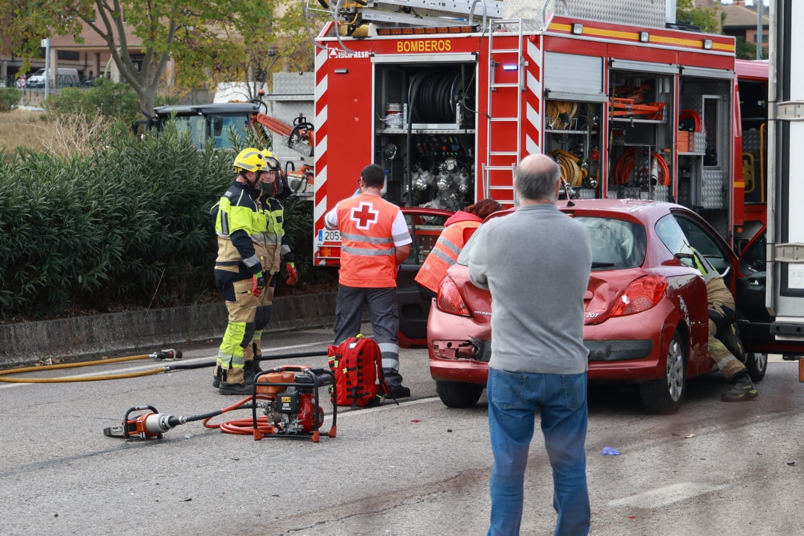 Accidente en la Ronda Norte de Cáceres