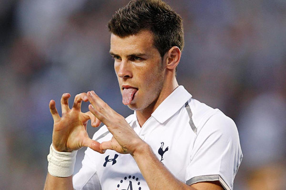 El futbolista del Tottenham Hotspur Gareth Bale, després d’anotar un gol contra Los Angeles Galaxy, durant un partit amistós, a Carson (EUA).