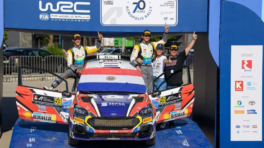 Rogelio Peñate, subcampeón del Mundo por partida doble tras ganar el Rally de Acrópolis en la Junior WRC y WRC3