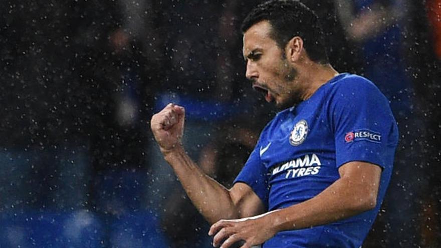 Pedro celebra uno de los 33 goles que ha marcado con la camiseta del Chelsea.