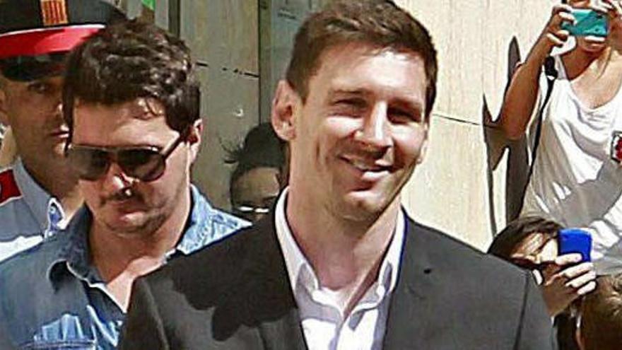 Messi tras su declaración como imputado