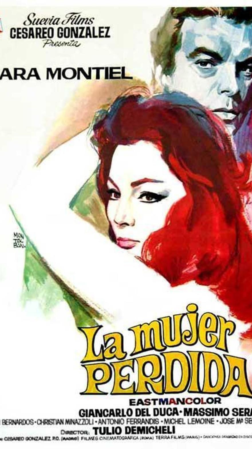 Cartel de 'La mujer perdida', una de las co-producciones italianas protagonizadas por Sara Montiel a finales de los años 50. En este caso, junto a Giancarlo del Duca.