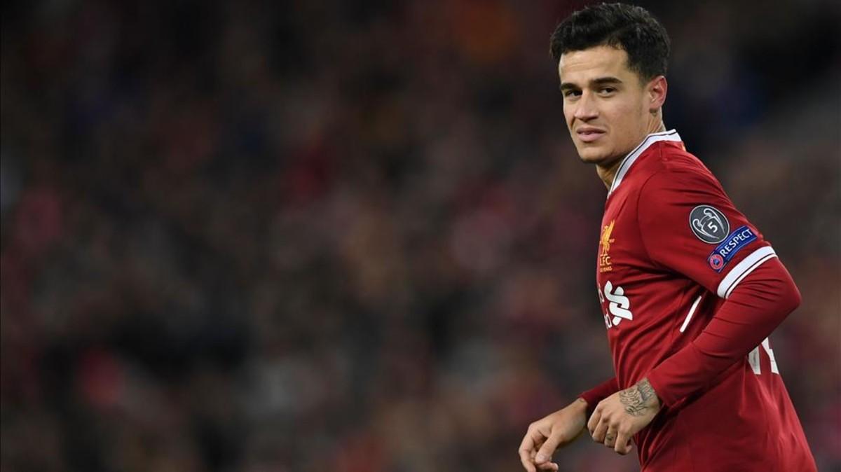 Coutinho, en un partido con el Liverpool