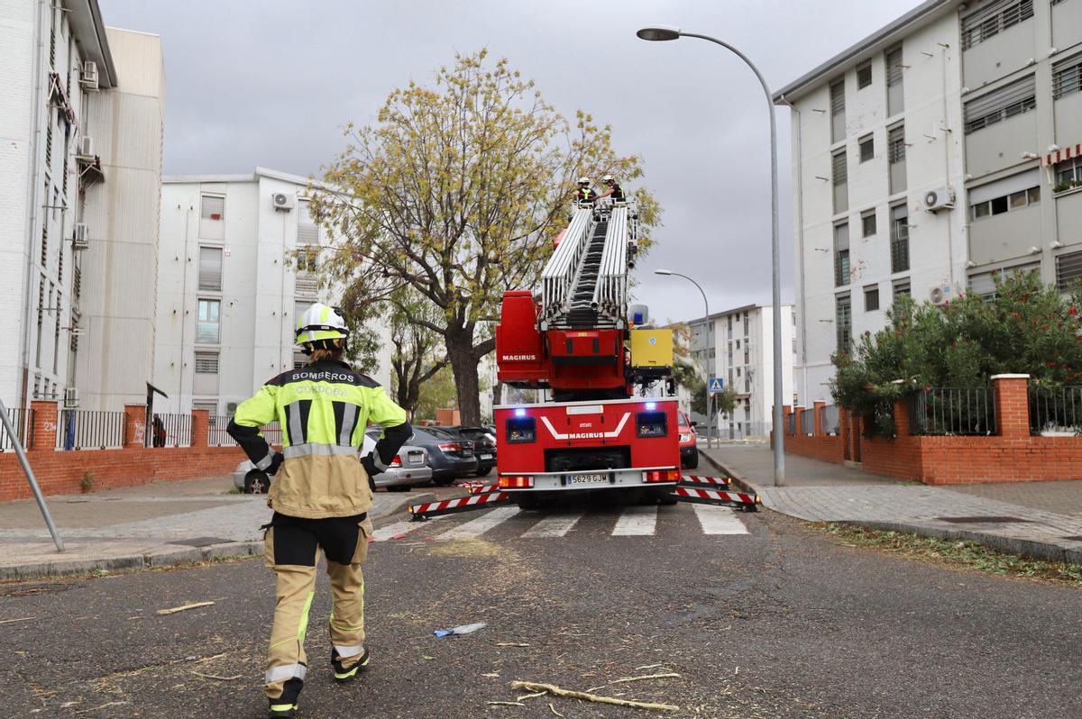 Bomberos en calle Motril