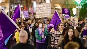 Manifestación contra todas las violencias machistas en Cartagena.