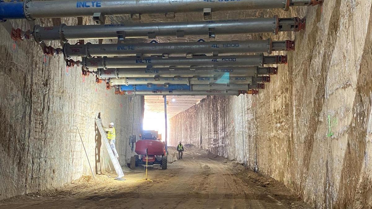 Avance de las obras de la línea 3 de metro en Pino Montano