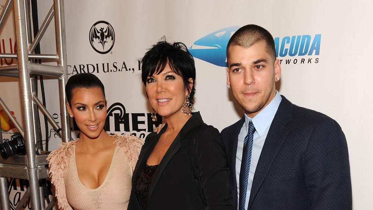 Kim Kardashian, Kris Jenner y Rob Kardashian, juntos en 2010