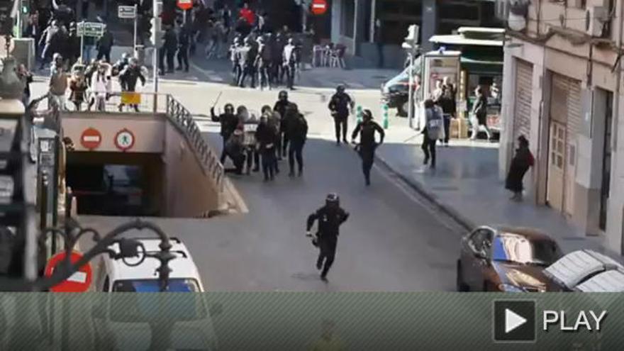 Diez detenidos en las protestas de Valencia