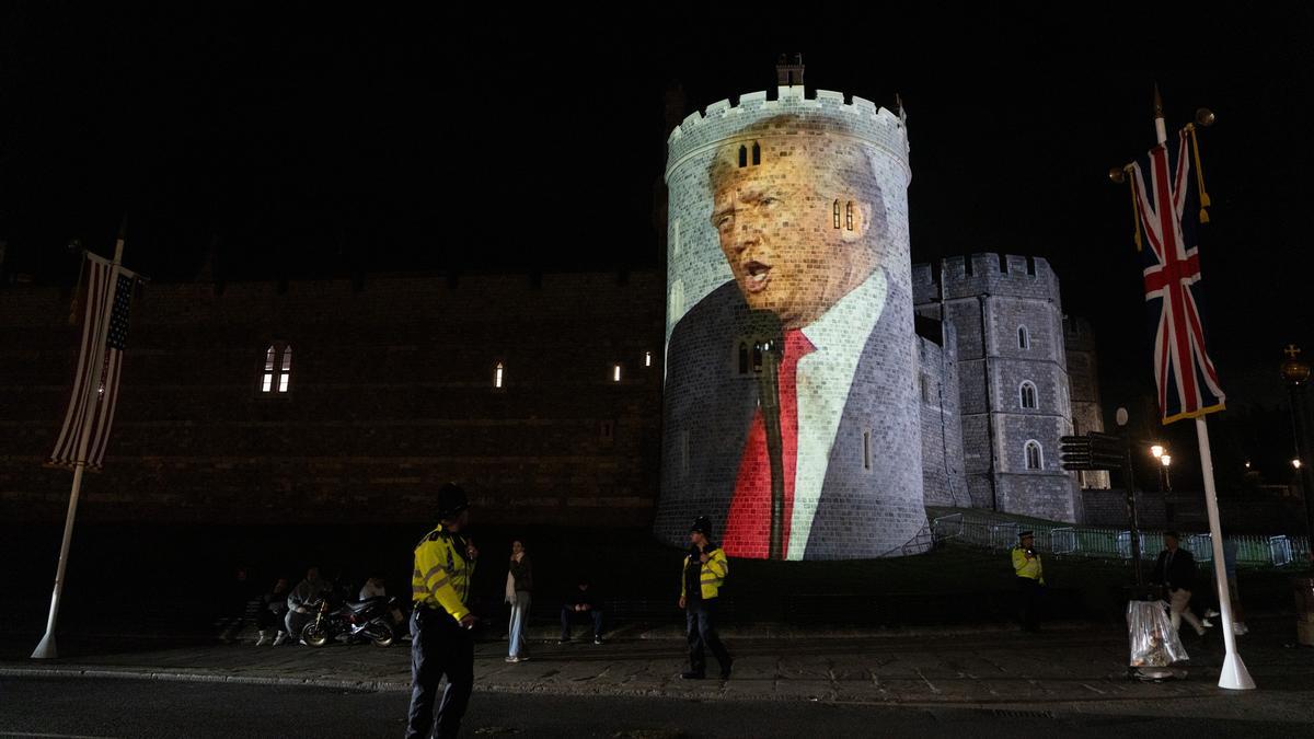 Donald Trump y Melania Trump, en su segunda visita de estado al Reino Unido.