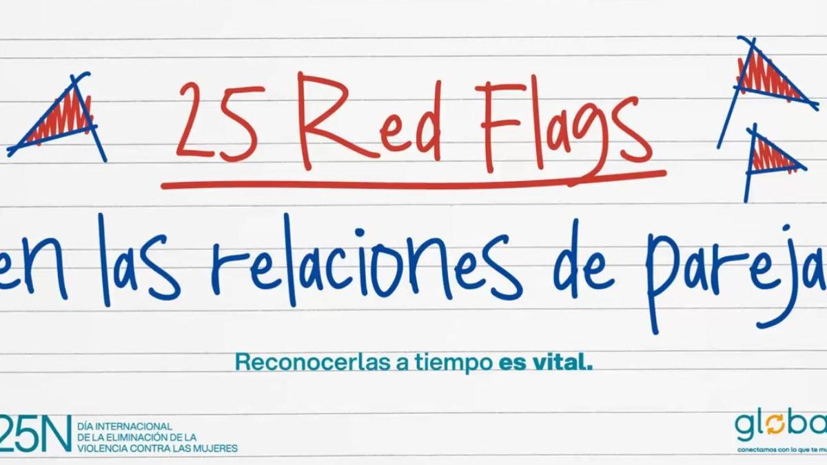 Captura de la campaña de Global 25 Banderas Rojas contra la violencia de género en Canarias