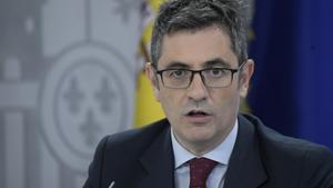 El ministro de la Presidencia, Relaciones con las Cortes y Memoria Democrática, Félix Bolaños, comparece tras la celebración del Consejo de Ministros, a 20 de julio de 2021, en Madrid (España).