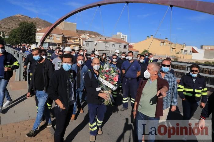 Homenaje al sindicalista atropellado ayer en Cartagena