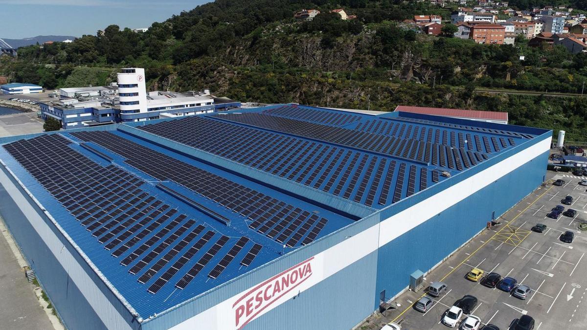 Vista aérea de las instalaciones de Nueva Pescanovaen Chapela, donde está la dirección del grupo.