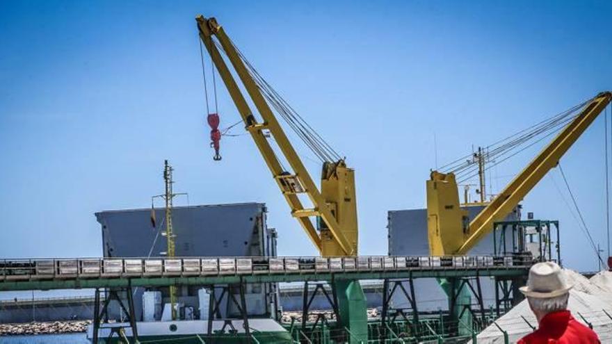 Imagen del «Bremen Elena», atracado en el dique de Poniente del Puerto de Torrevieja desde el pasado domingo.