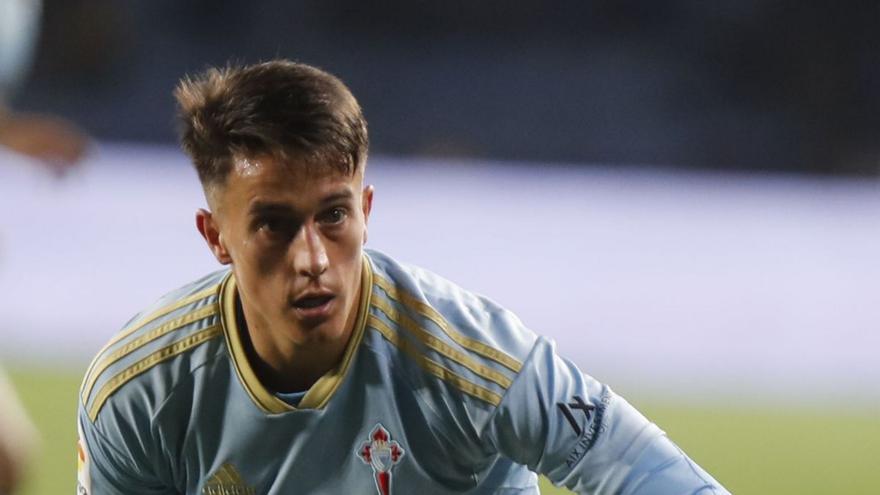 Franco Cervi, durante el último encuentro del Celta en Balaídos, ante Osasuna. |  // RICARDO GROBAS