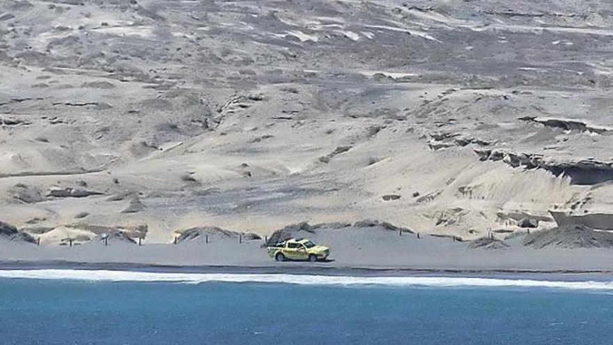 El vehículo de Socorrismo en la Reserva Especial Montaña Roja.