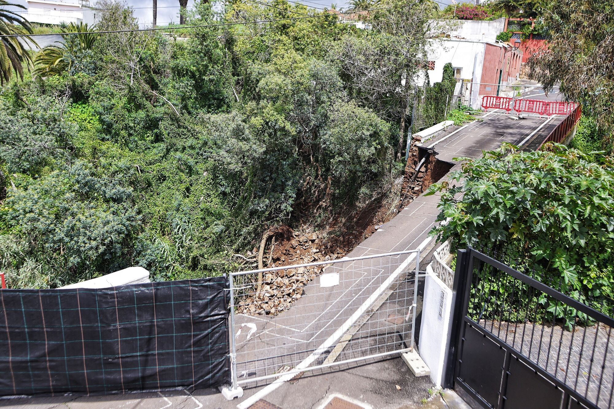 Derrumbe de un puente en Tacoronte