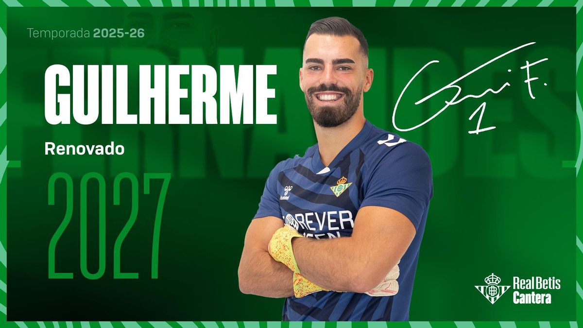 Guilherme Fernandes renueva con el Real Betis Balompié hasta 2027.