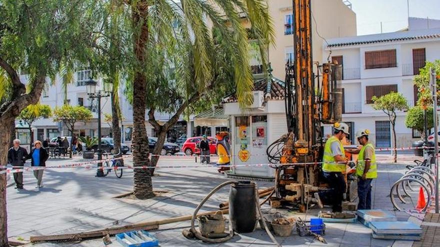 Obras previas en la plaza Antonia Guerrero.