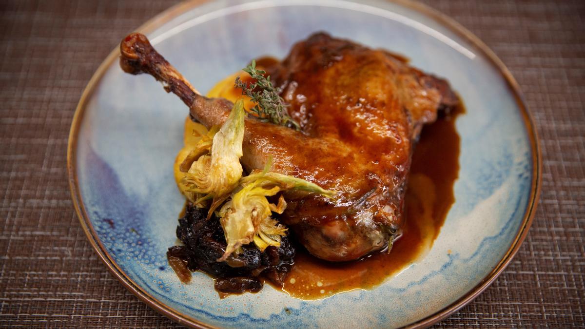 El confit de 'pota blava'.