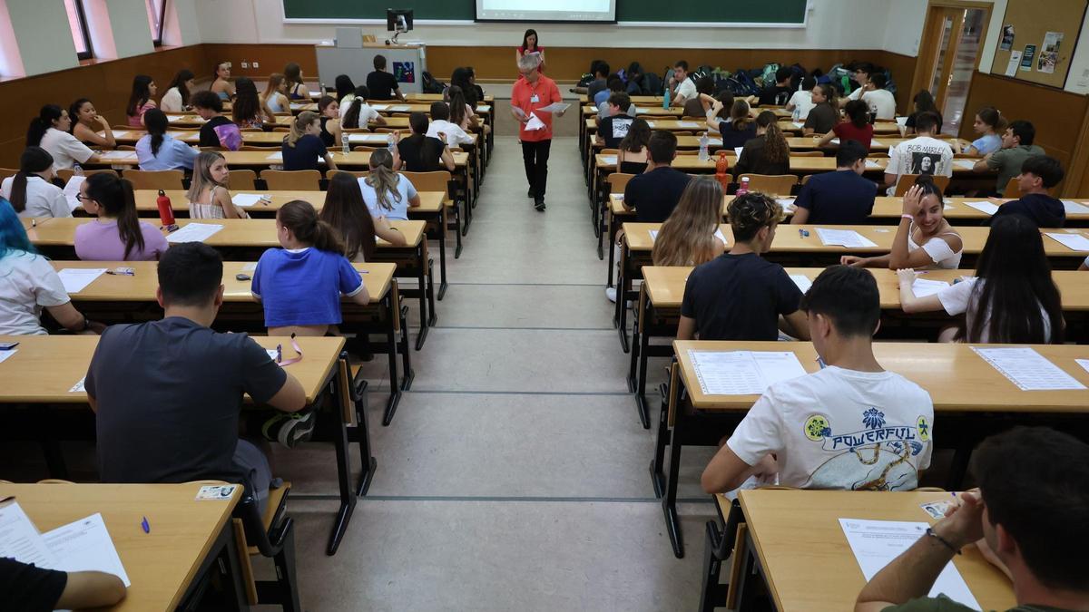Imagen de archivo de un examen de selectividad.