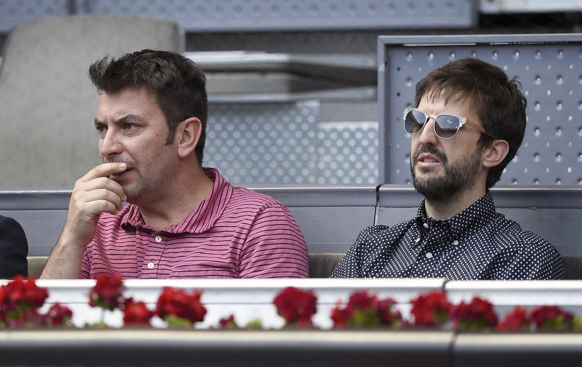 Arturo Valls y Julián López durante los partidos del Mutua Madrid Open 2017