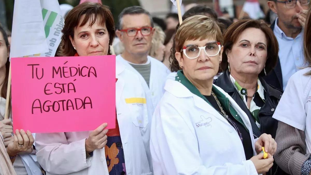 Manifestación de médicos en Murcia.