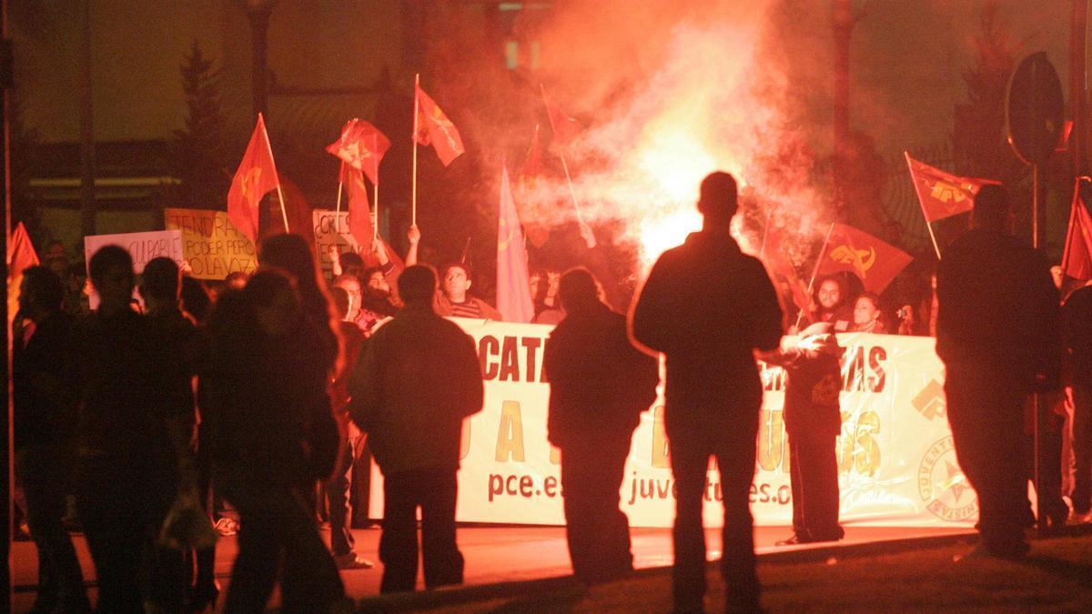 Jornada de huelga general en la Región del 14 de noviembre de 2012, el día que se produjeron los hechos.