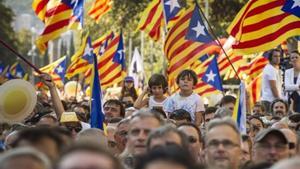 Manifestación de la Diada del 2016, en el paseo de Sant Joan de Barcelona.