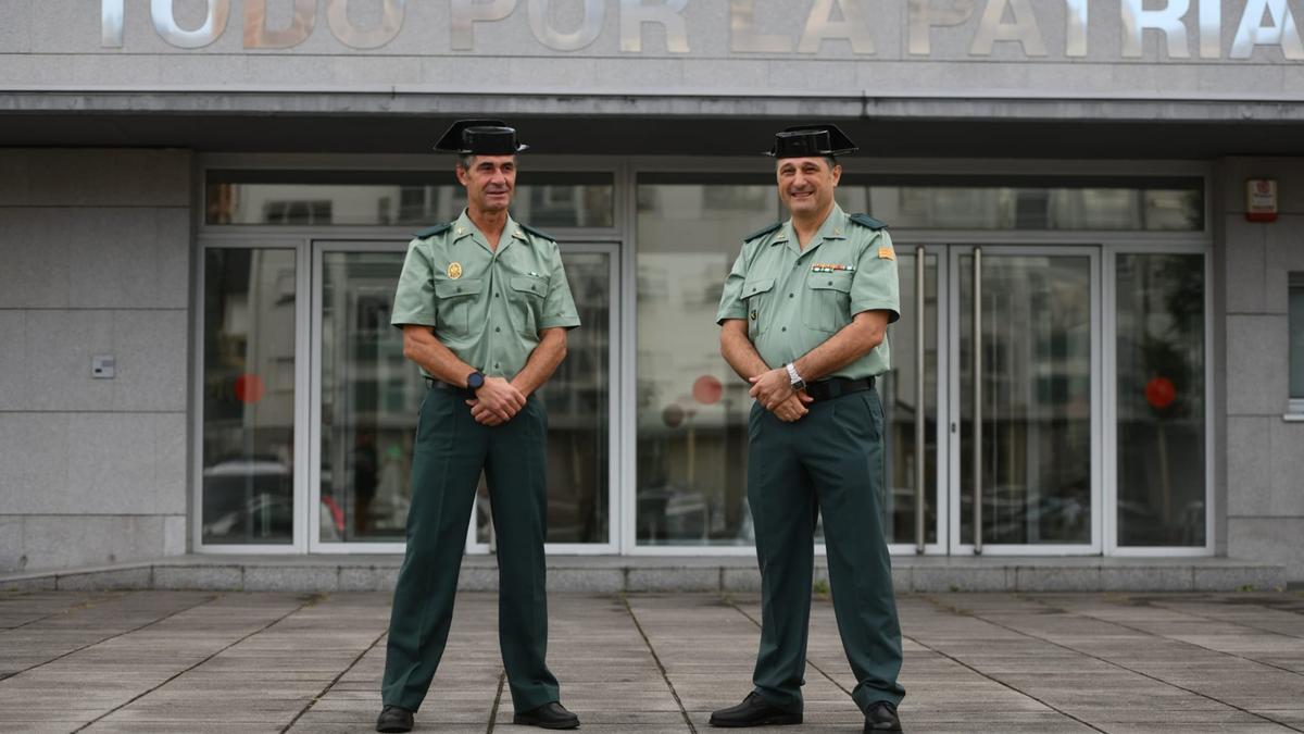 José Manuel Illán Barreiro y Antonio Soto Quiroga, los dos guardias que salvaron a una mujer en Moaña en la Comandancia de Pontevedra