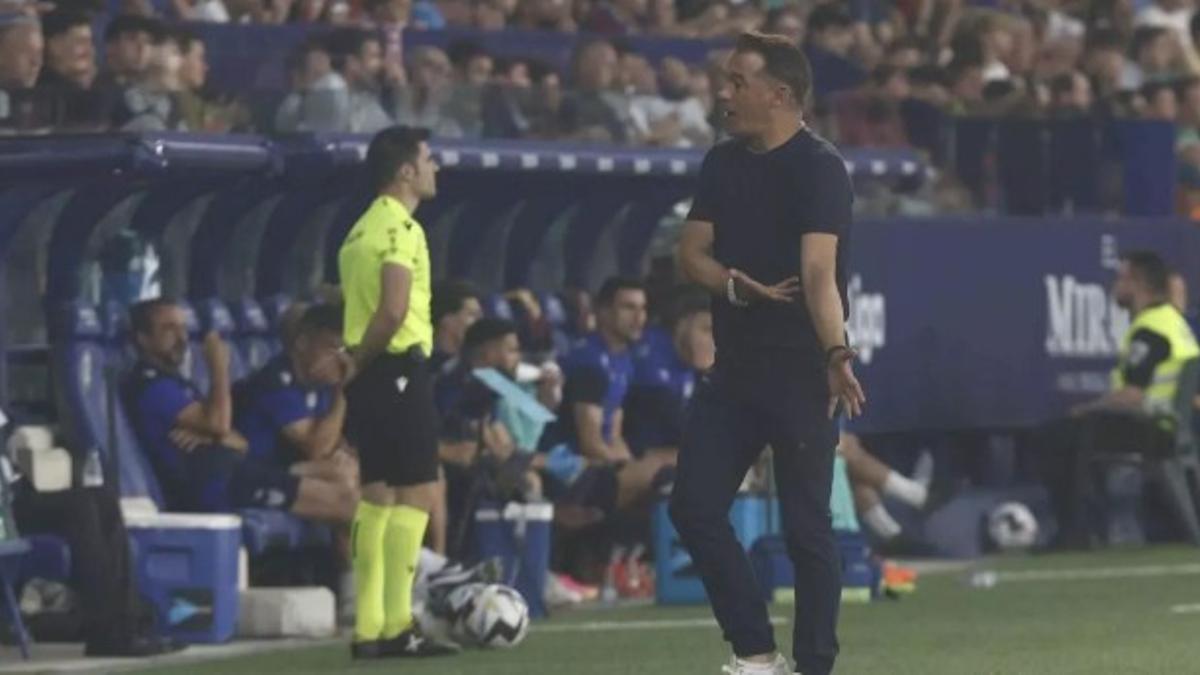 Luis García Plaza, en la final del playoff del ascenso de 2023.