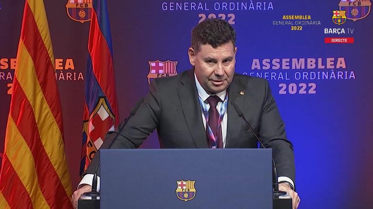 Eduard Romeu, en la Asamblea del Barça