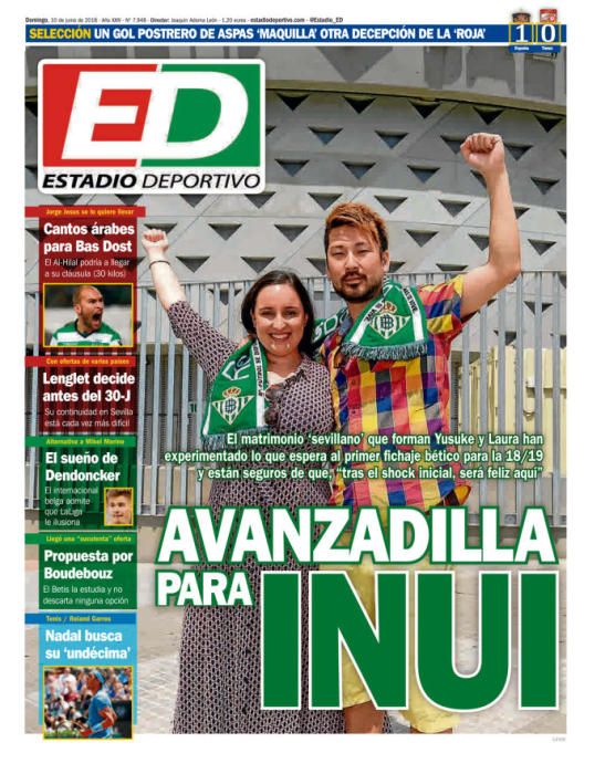 Portada ESTADIO DEPORTIVO domingo 10 de junio 2018