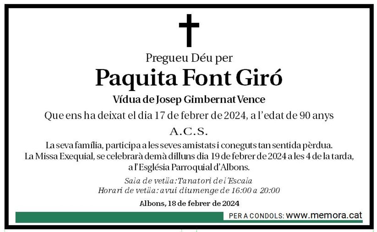 Paquita Font Giró