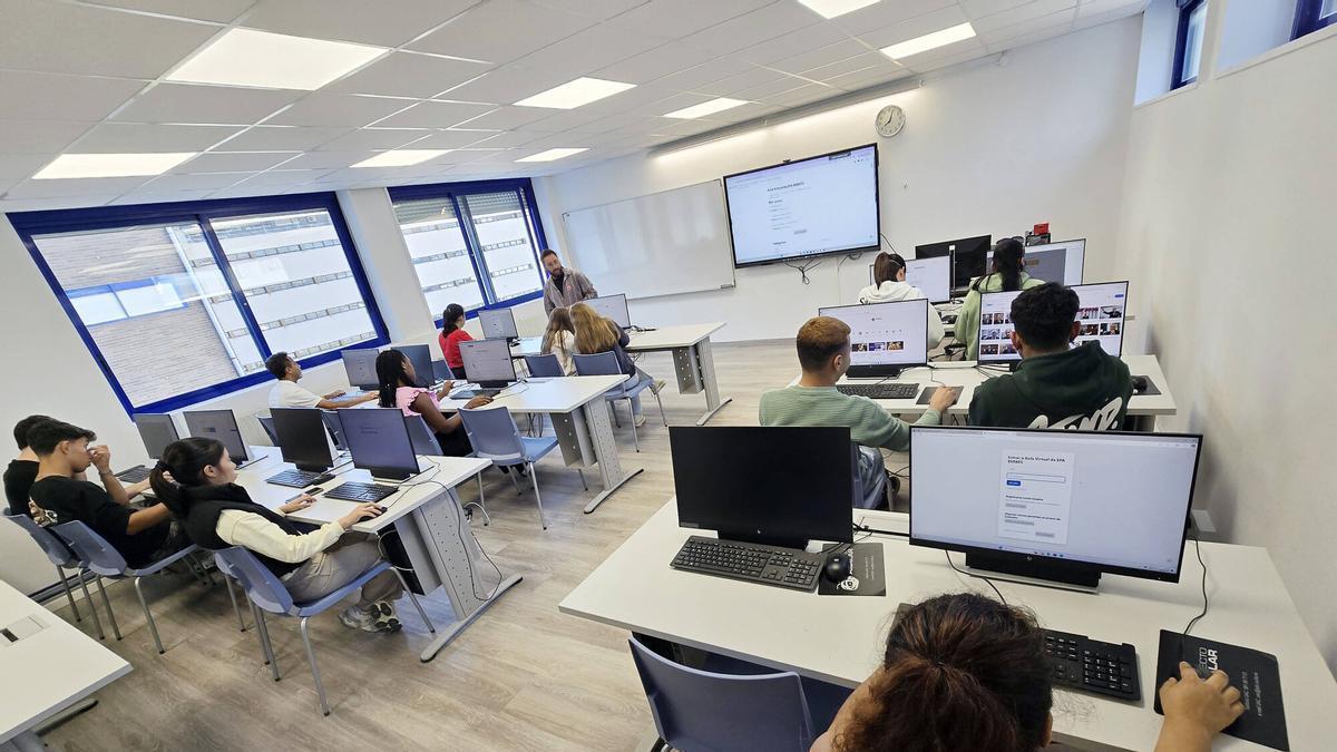 Un aula de FP en Vigo.