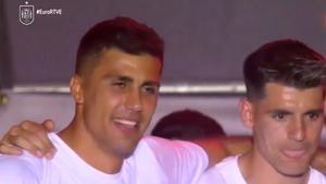 Rodri y Morata, en la celebración de la Eurocopa