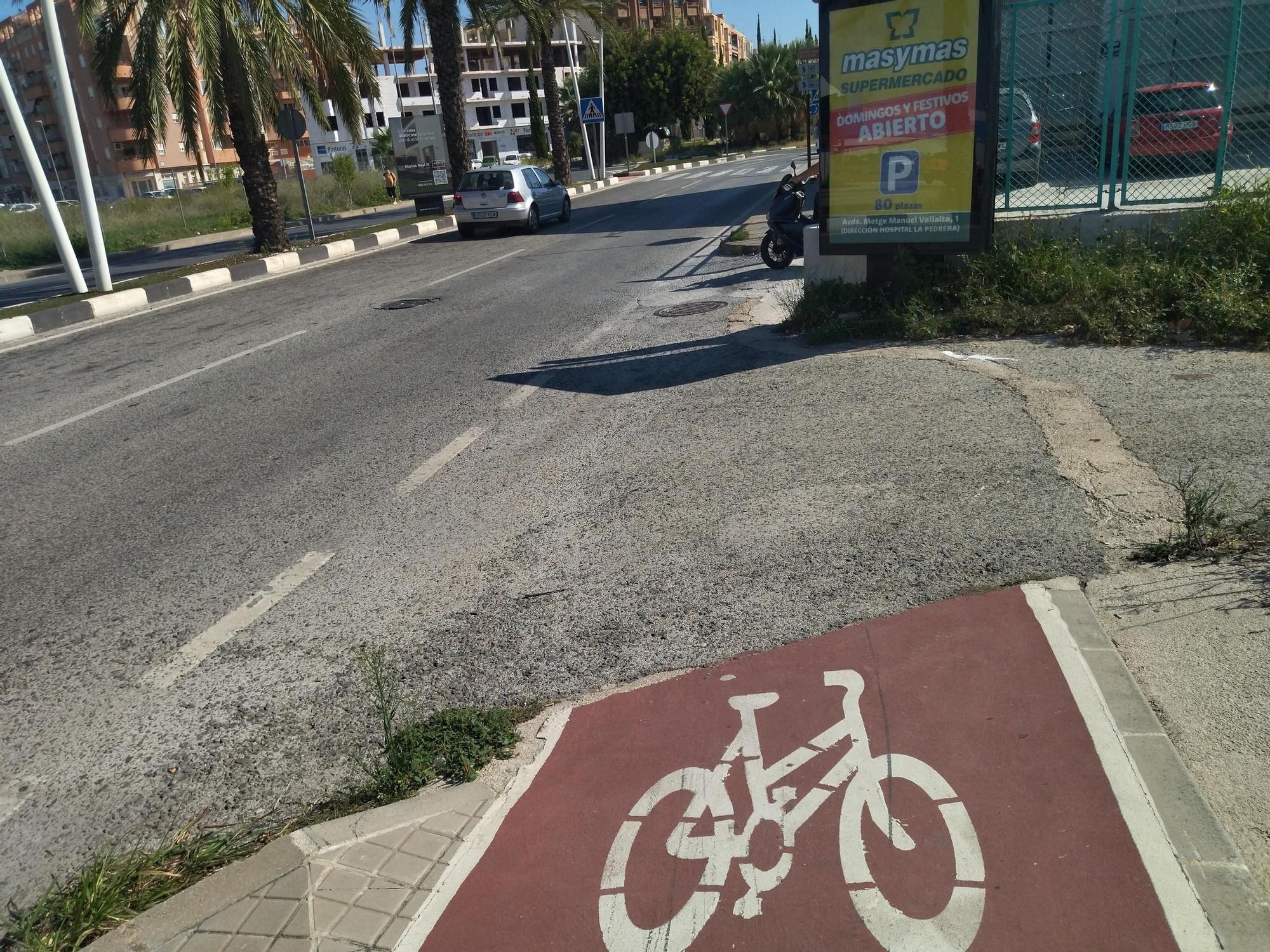 El carril bici más desastroso está en Dénia