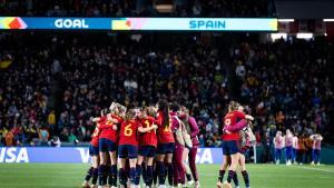 España celebra el gol que le da el pase a la final del Mundial.