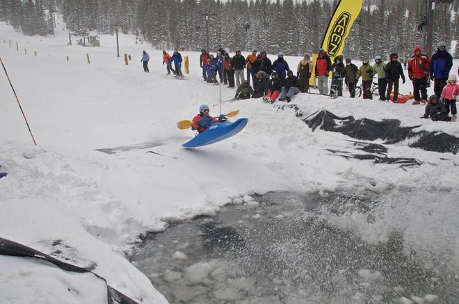 Snow kayaking
