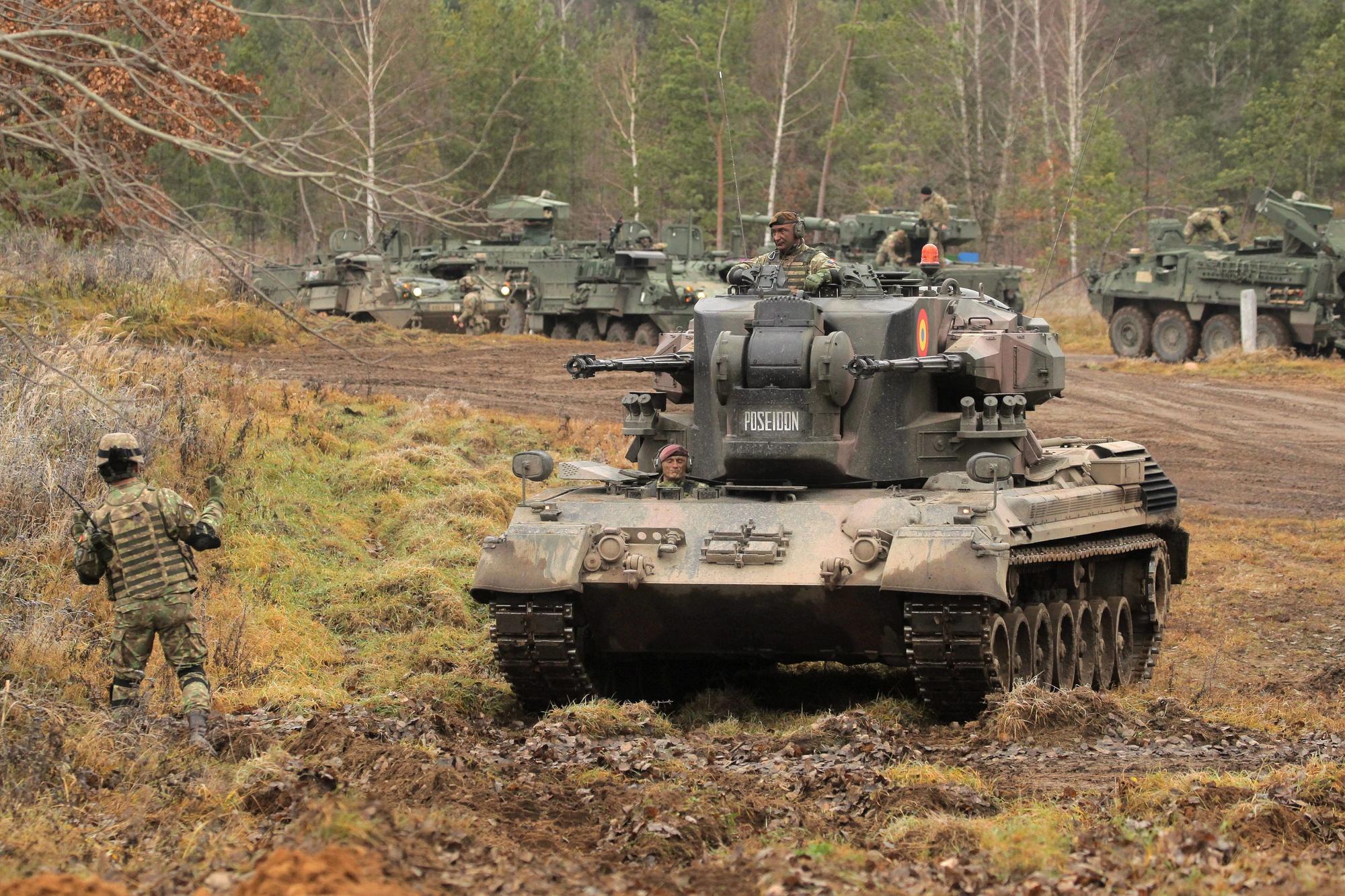 Ejercicios del Grupo de Combate del Batallón de la OTAN en el campo de entrenamiento de Orzysz, Polonia.