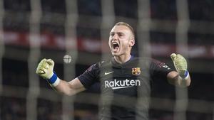 Jasper Cillessen, durante el partido del miércoles frente al Sevilla en el Camp Nou.